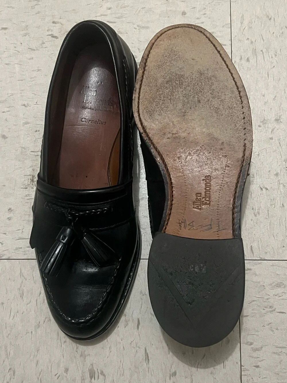 Allen Edmonds Cornelius Black Leather Tassel Loafers